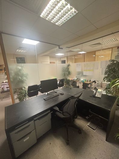 Black wooden desk