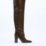 Zara Leather Tall Over The Knee Boots Image 9