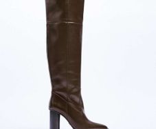 Zara Leather Over The Knee Boots