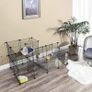 Guinea Pigs Cage, Metal Mesh Pet Playpen with Door, Customisable Fence for Small Animal, Rabbit, for Indoor Use, with Rubber Mallet, 143 x 73 x 71 cm Black (FREE POSTAGE) Image 2
