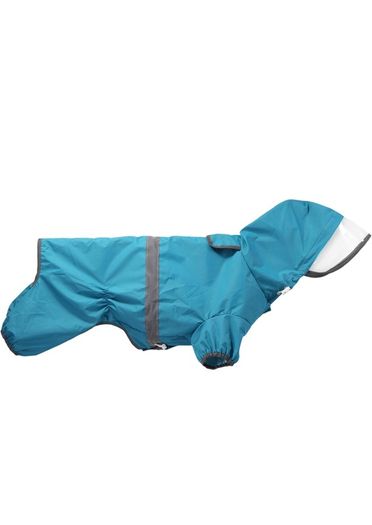 Dog Raincoat Waterproof Jacket with Hood & Collar Hole Transparent Brim,Ultra-Light Breathable Reflective Jumpsuit for Short-legged Dogs Corgi Dachshund xs,s,m,L,XL