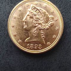 Gold coin 5 Dollars 1893