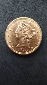 Gold coin 5 Dollars 1893