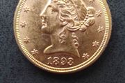 Gold coin 5 Dollars 1893