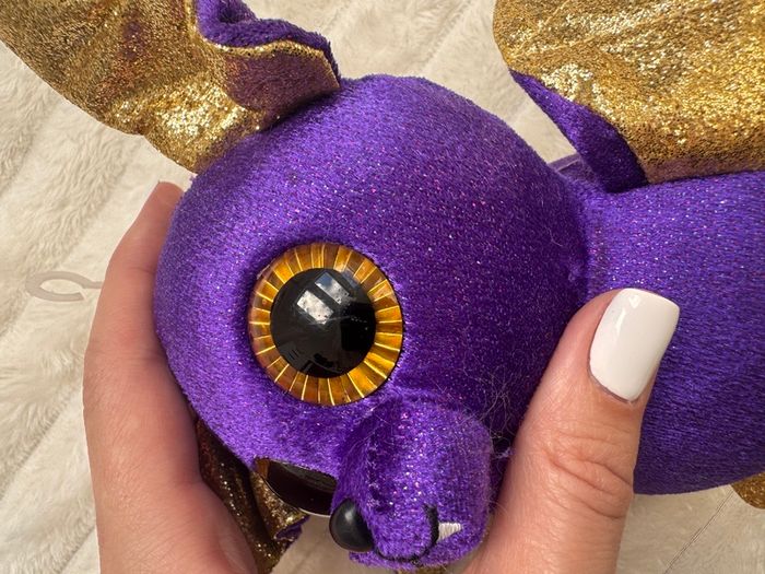 Ty Beanie Boos COUNT the Purple Halloween Bat approx. 6" Used Please see photos
