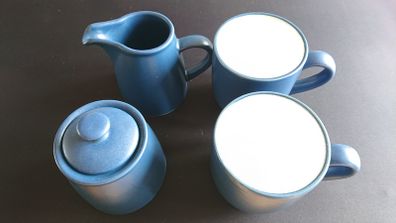 Midnight/Dark Blue Large Mugs, Milk Jug & Sugar/Jam Pot/Bowl with Lid
