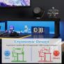 100cm Reversible L-Shaped Gaming Desk with Power Sockets & LED Lights, Carbon Fibre Computer Table with Long Monitor Stand, 2-Tier CPU Storage Shelves & Side Pouch, Black Image 6