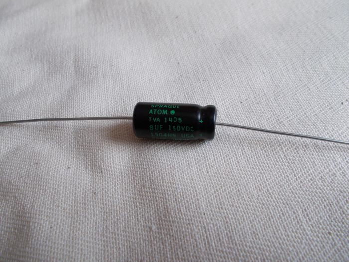 Sprague Atom Aluminium Electrolytic Capacitor 8uF, 150V (Fender Bassman)
