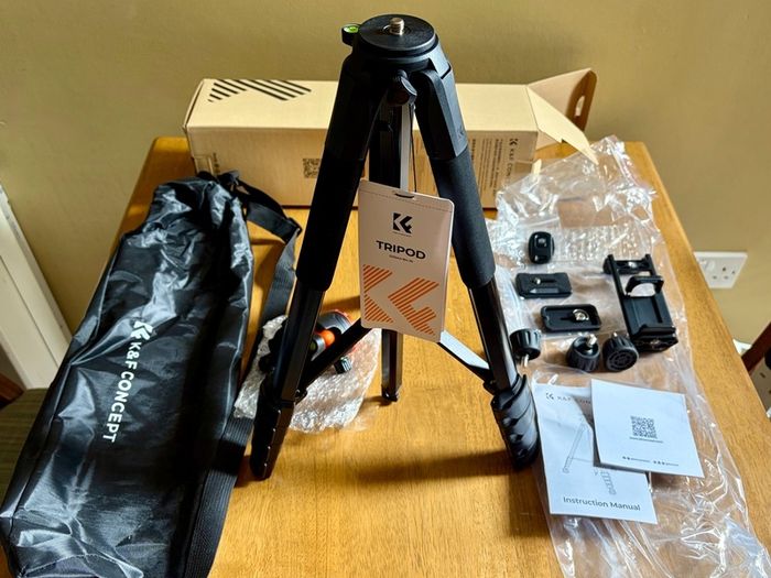 K&F CONCEPT Portable Lightweight Tripod Remote Bluetooth 190 cm S255A3+BH-36 Selfie Stick Stand Spherical Head DSLR Camera Optics Binoculars Clip Holder Mobile Phone Tablet Astronomy Telescope Projector