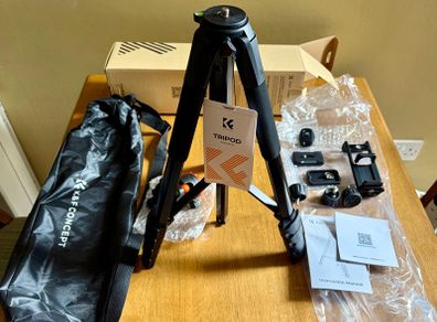K&F CONCEPT Portable Lightweight Tripod Remote Bluetooth 190 cm S255A3+BH-36 Selfie Stick Stand Spherical Head DSLR Camera Optics Binoculars Clip Holder Mobile Phone Tablet Astronomy Telescope Projector
