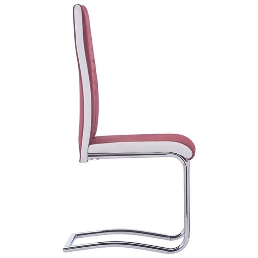 Cantilever Dining Chairs 6 pcs Wine Red Fabric