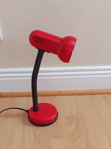 Vintage MG table lamp with flexible arm  red