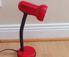 Vintage MG table lamp with flexible arm  red