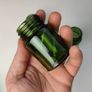 233 - Set of 3 1950s Vintage Green Glass Bottom Embossed Letters Science Medicine Pills Chemicals Collectible Decorative Jars Image 4
