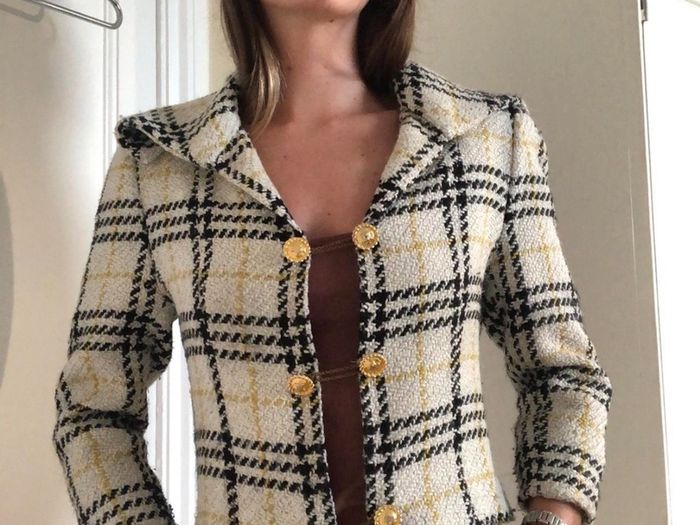 Vintage Celine Cashmere tweed jacket Uk8.