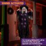 72 Inch Hanging Animated Talking Witch Decoration with Light-up Eyes and sound activation function for Halloween Haunted House Prop Image 2