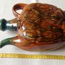Vintage Majolica Glazed Ceramic Pilgrim Flask / Wine Canteen Jug (4-Footed) Image 3
