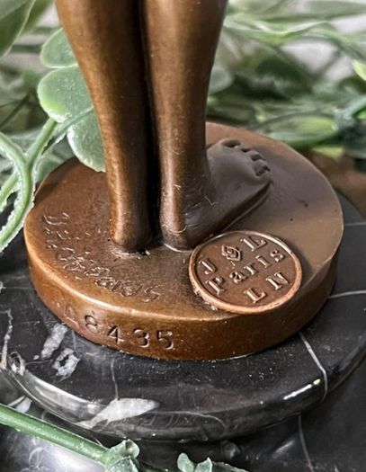 The Sad Girl - Bronze, Marble, Signed