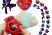 Spiderman Spider Man Disney Iron Man Captain America Toy Watch Deformation 21 Projection Watch Kids Digital Clock Student Wristwatches Birthday Gift