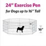 UNDERDOG 8 Panel Playpen Suitable for Dogs/Puppies/Cats & Rabbits foldable ideal for Indoor/Outdoor use puppy play pen (61cm, Black) Image 4