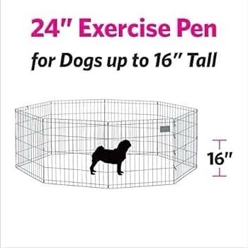 UNDERDOG 8 Panel Playpen Suitable for Dogs/Puppies/Cats & Rabbits foldable ideal for Indoor/Outdoor use puppy play pen (61cm, Black)