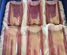 Bohemia Pink Glass Tumblers Set x 6