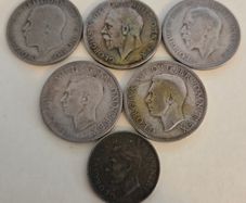 5x .5 Silver Florins 1920 - 1945 Coins 2 Shilling 1 Shilling 6 Coins.