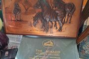 Beautiful Old Large Copper Wall Plaque, Family of Zebras in a Safari Landscape, is a handcrafted piece, postage available or collection