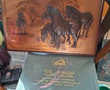 Beautiful Old Large Copper Wall Plaque, Family of Zebras in a Safari Landscape, is a handcrafted piece, postage available or collection