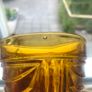 Vintage Sowerby Amber Glass Tumblers Glasses Image 9