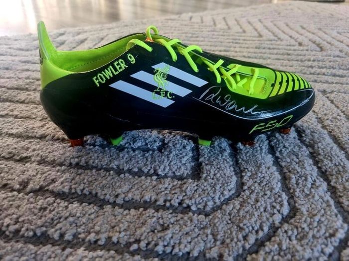 Liverpool legend Robbie Fowler signed boot