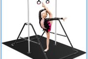 Gymnastics Bars with TPE Mat, Horizontal Bar Expandable Gymnastics Kids Bar Folding Bar Junior Training Bar Multifunction Gym Training Equipment Home Training Adjustable Height Kip Bar