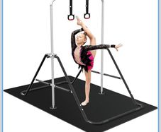 Gymnastics Bars with TPE Mat, Horizontal Bar Expandable Gymnastics Kids Bar Folding Bar Junior Training Bar Multifunction Gym Training Equipment Home Training Adjustable Height Kip Bar