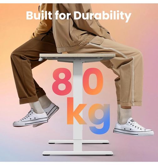 Standing Desk with USB Charging Port, 140 x 80 cm, 4 Preset Height Settings