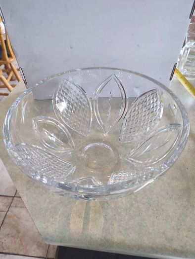 Vintage Large Galway Crystal Bowl 11 X 5.3 Inches In Original Box