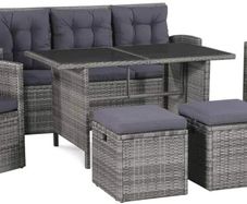 Garden Sofa, 18 Pieces Poly rattan garden furniture set