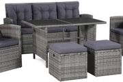 Garden Sofa, 18 Pieces Poly rattan garden furniture set