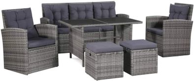 Garden Sofa, 18 Pieces Poly rattan garden furniture set