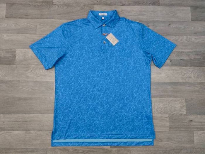 NEW Peter Millar Patterned Golf Polo Shirt Mens Large