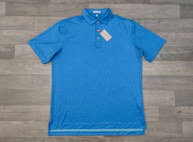 NEW Peter Millar Patterned Golf Polo Shirt Mens Large