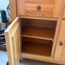 Solid Ash sideboard with toughened glass top Image 3