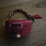 Brand New with tags Red Graffiti Clutch with Gold Chain Image 3