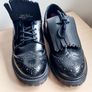 Tassle Trim Black Brogue Loafers Image 4