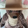 Tan Boater Hat Camel Fedora Flat Brim Size 57 Women's Festival Image 5