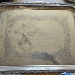 Antique 1912 Irish Insurance Commissioners Antique Silver Serving Tray