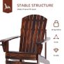 Outdoor Classic Wooden Adirondack Deck Chair with Cup Holder - Carbonized Color Image 4