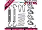 Sun Shade Sail Fixing Kit - Sail Shade Hardware Kit 304 Stainless Steel, Sun Shade Sail Hardware Kit for Garden Rectangle/Square, Heavy Duty Sun Sail Hardware Kit Installation 40 Pcs (FREE SHIPPING)