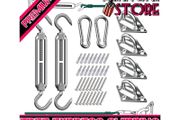 Sun Shade Sail Fixing Kit - Sail Shade Hardware Kit 304 Stainless Steel, Sun Shade Sail Hardware Kit for Garden Rectangle/Square, Heavy Duty Sun Sail Hardware Kit Installation 40 Pcs (FREE SHIPPING)