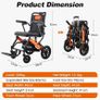 Ultra-Light Transport Wheelchair, Folding Portable Wheelchair with Hand Brake, Trolleys for Elderly Aircraft Travel, Wheelchairs for Adults (with Travel Bag/Backbag) (with Telescopic Handle) Image 2