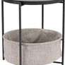 Round Storage End Table, Dusty Pink With Heather Grey Fabric, 44.96 cm D x 44.96 cm W x 48 cm H Image 4